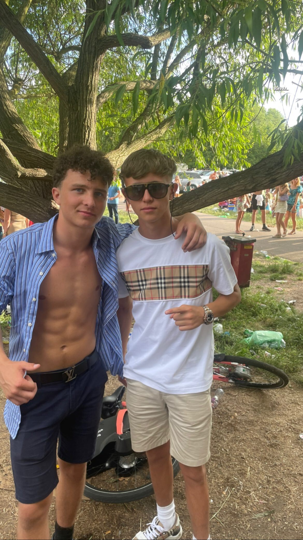 Shirtless males