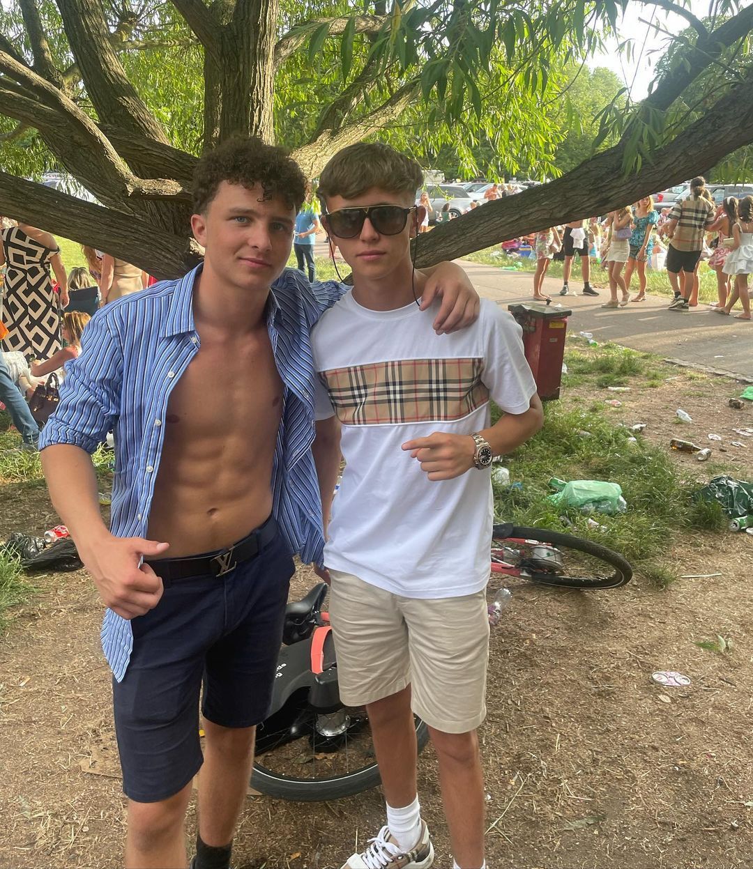 Shirtless males