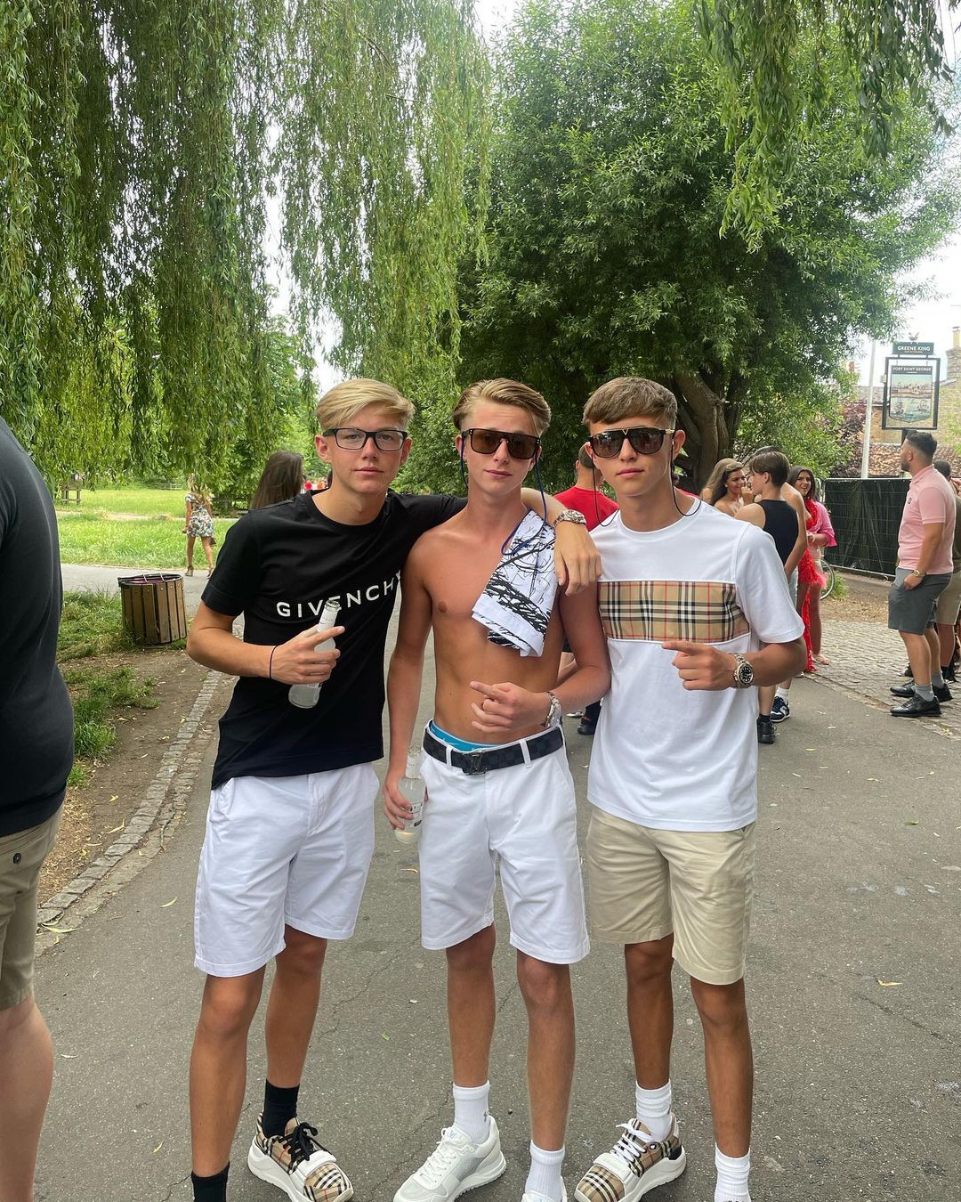 Shirtless males