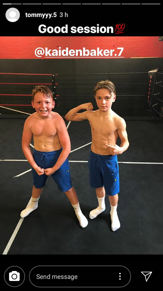 Shirtless sports lads