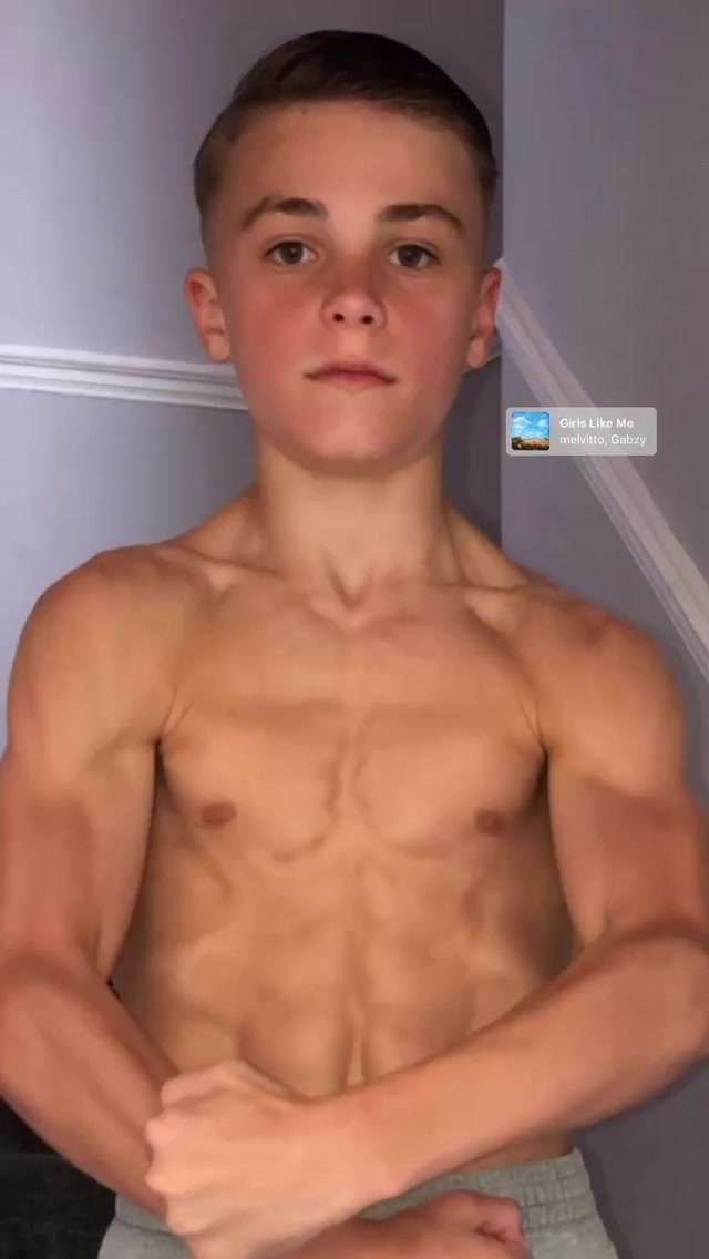 Shirtless sports lads