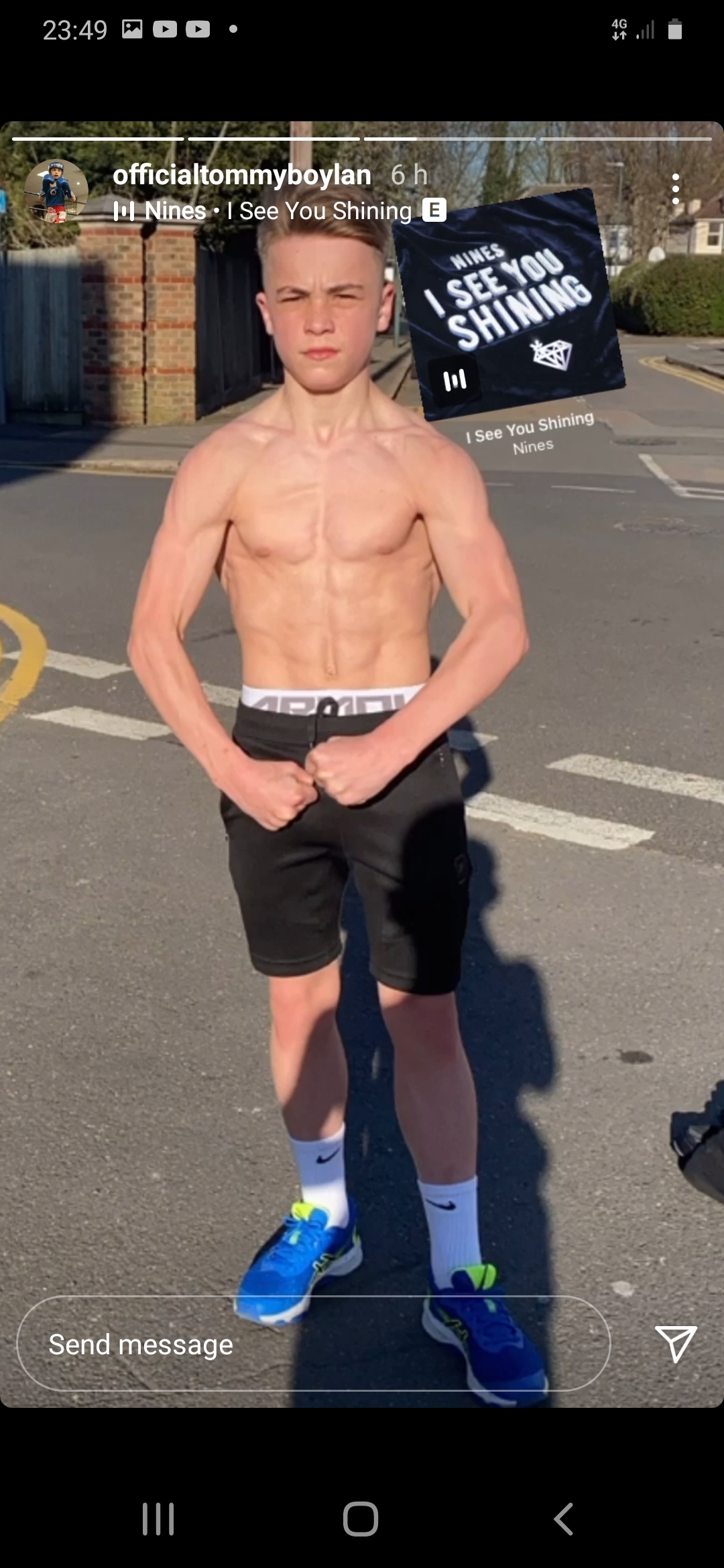 Shirtless sports lads