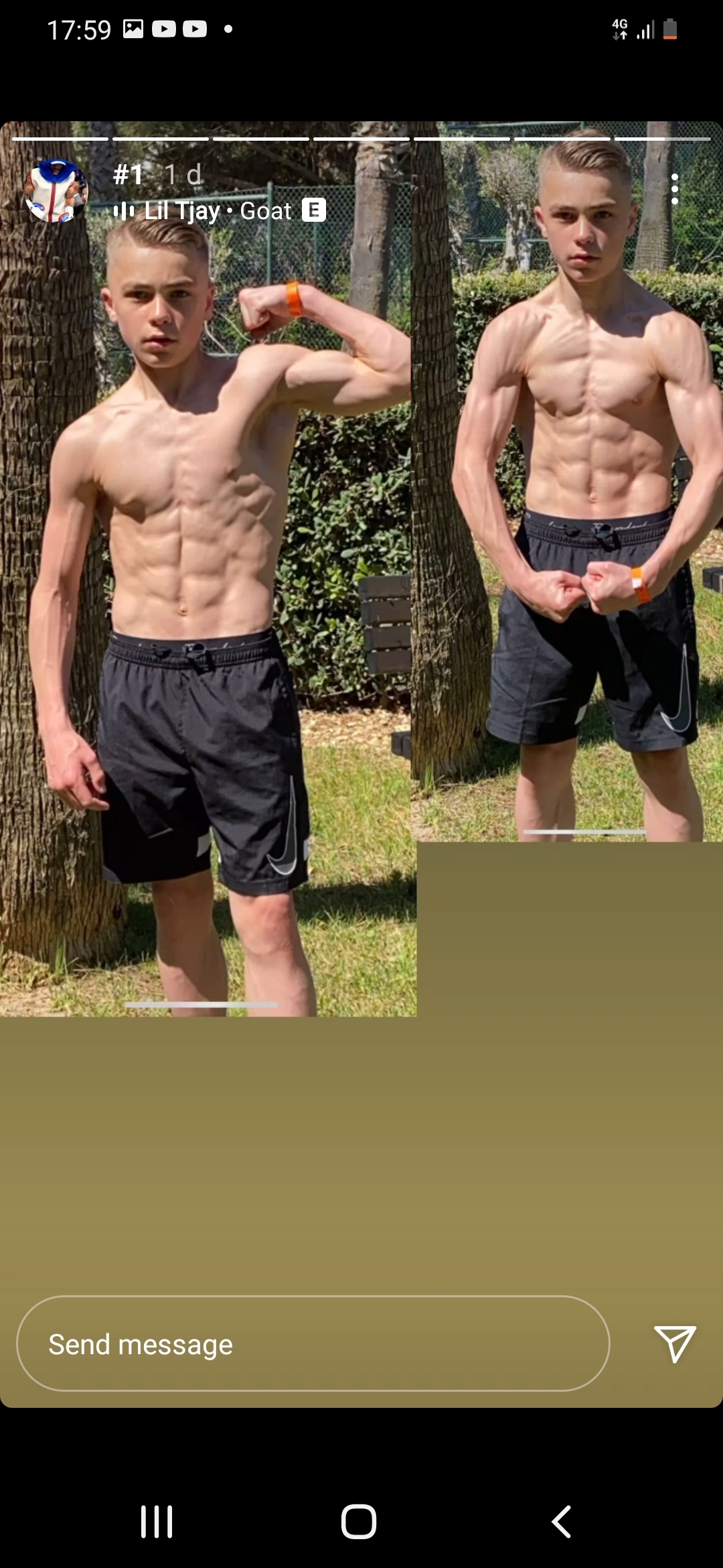 Shirtless sports lads