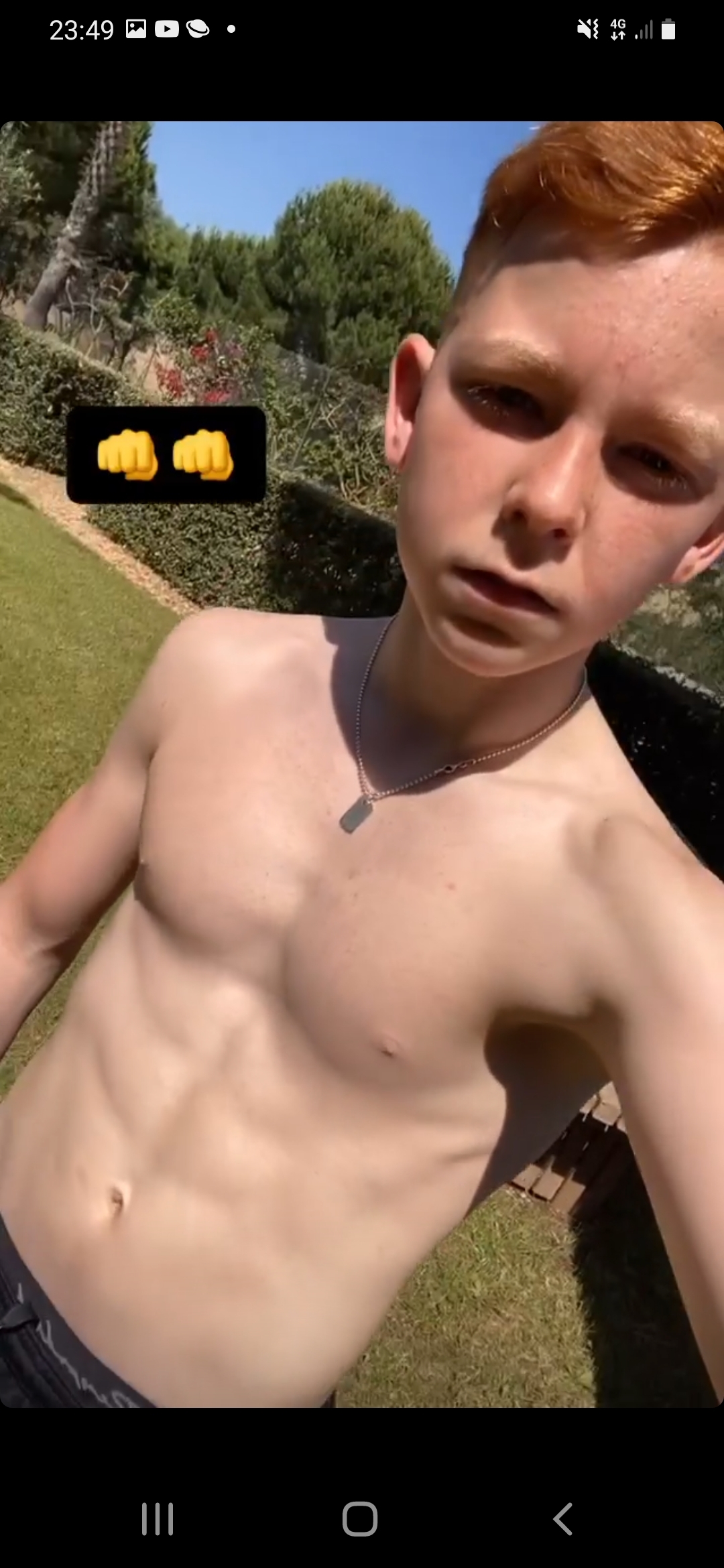 Shirtless sports lads
