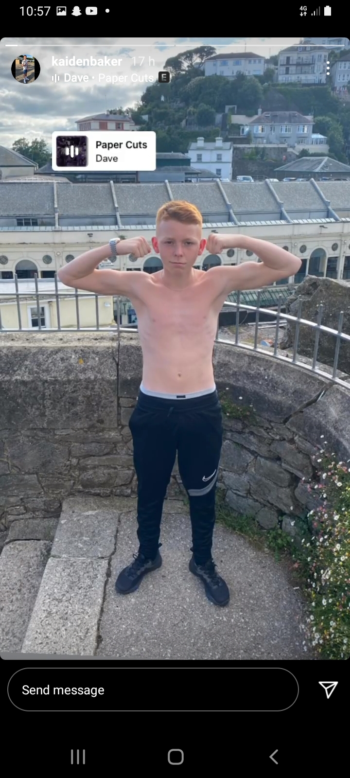 Shirtless sports lads