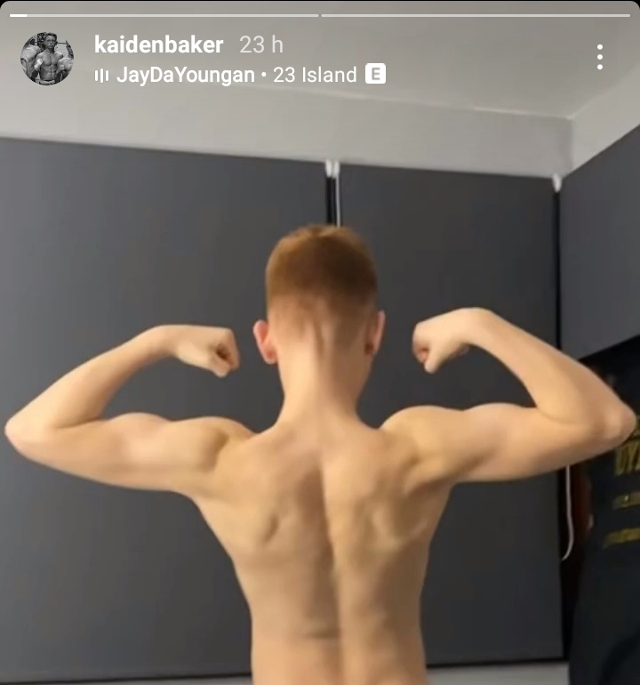Shirtless sports lads