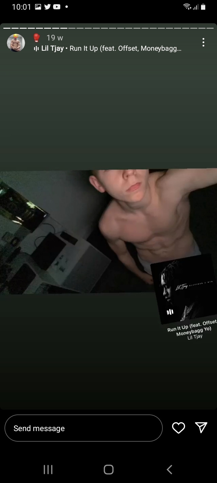 Shirtless sports lads