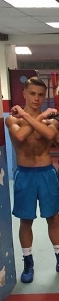 Shirtless sports lads