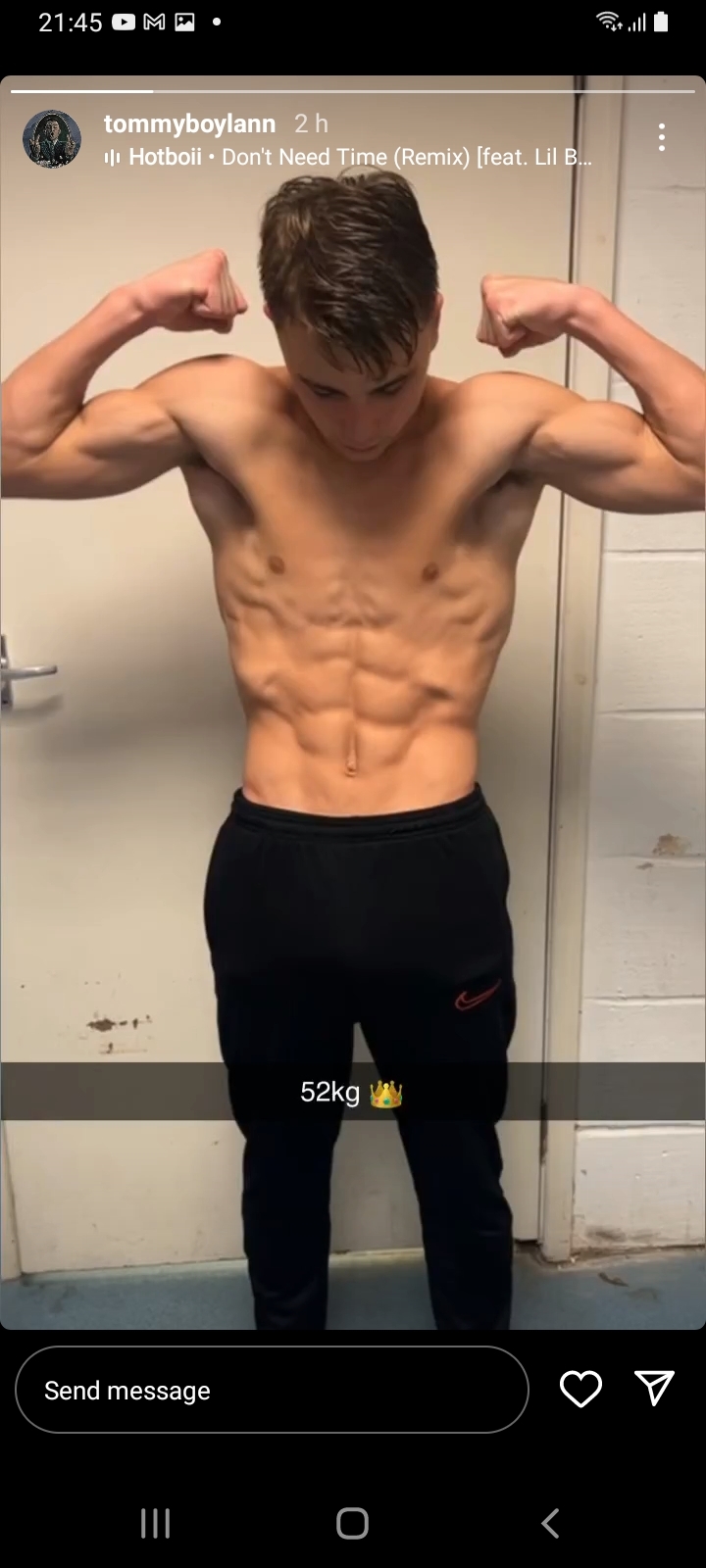 Shirtless sports lads