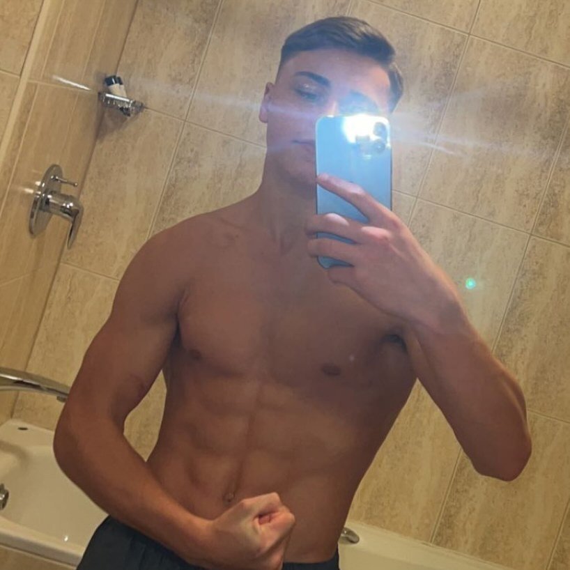 Shirtless sports lads
