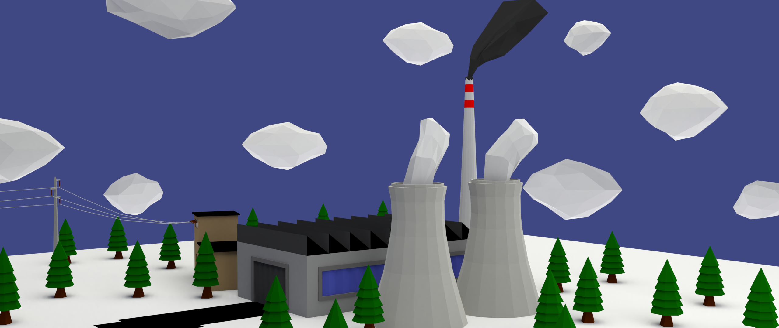 New render Low poly factory