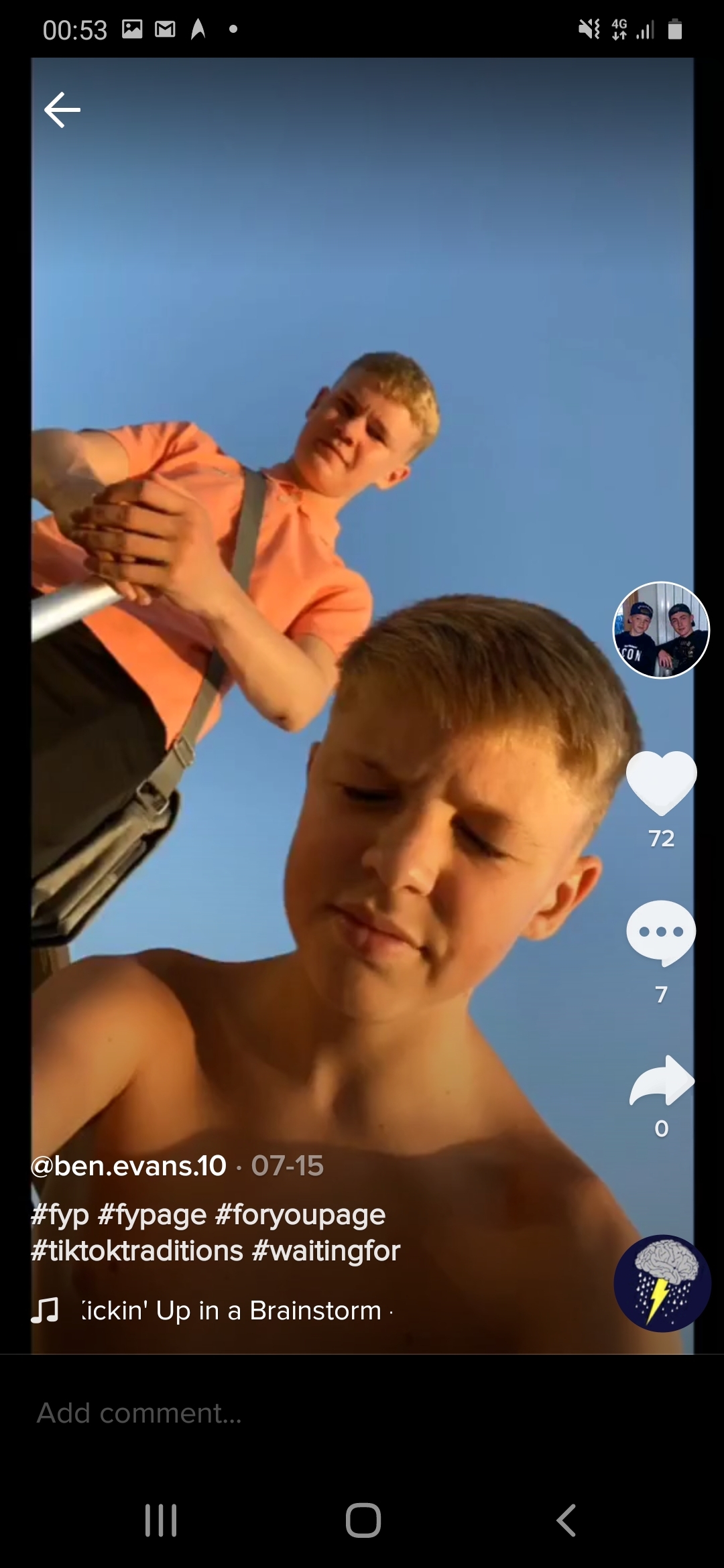 Shirtless lads