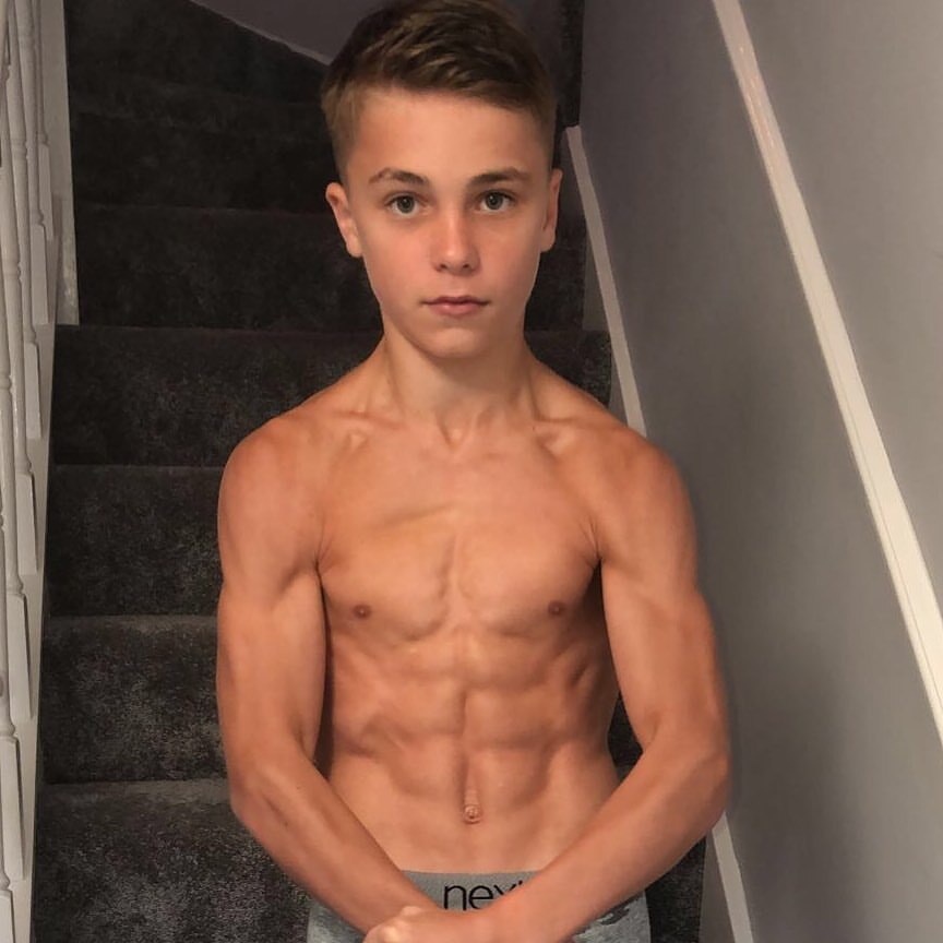 Shirtless lads