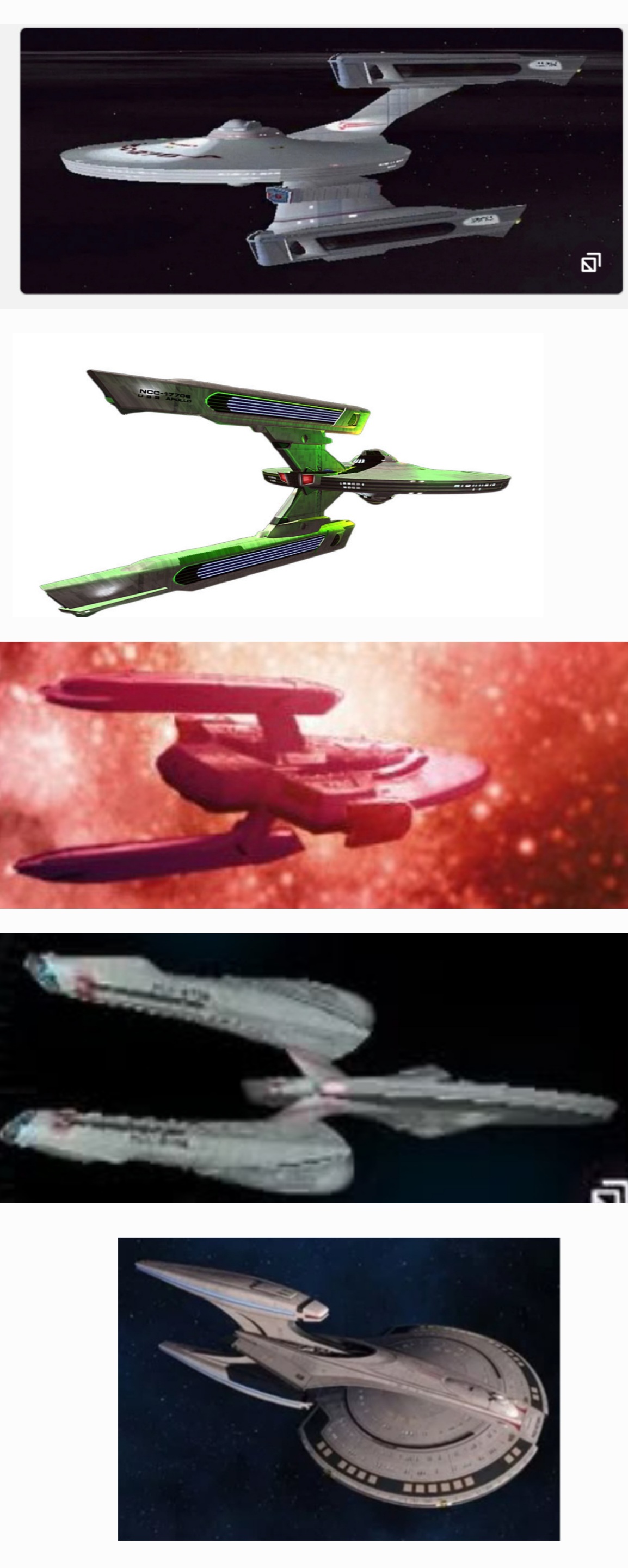 Star Trek Non-canon starfleet ships.