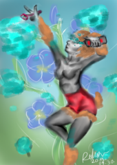 Doe with shaving foam