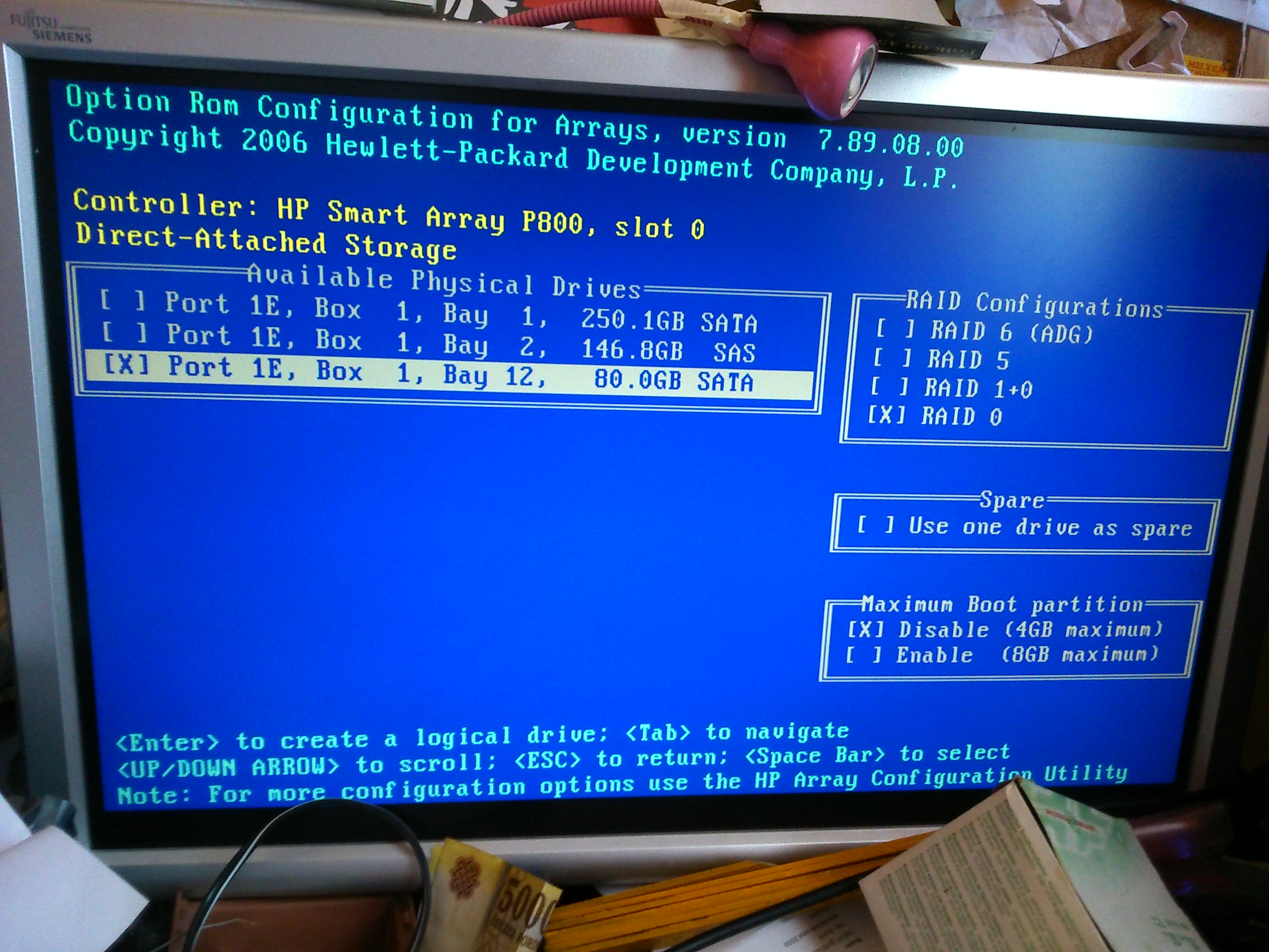 HP P800 raid controller