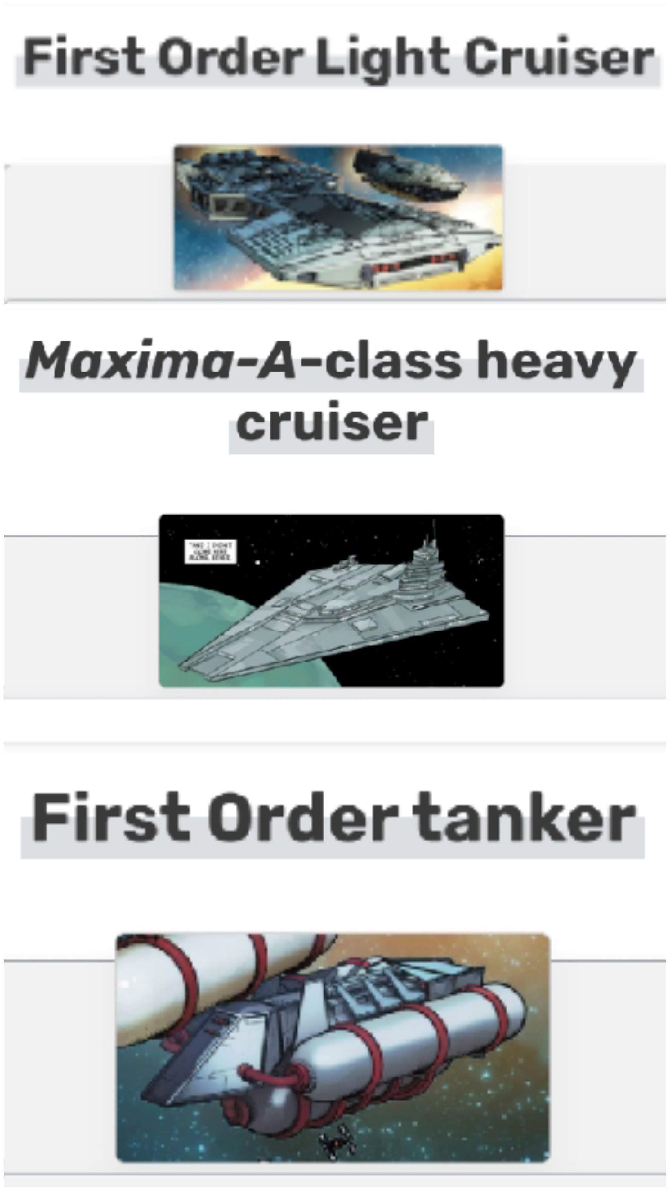 Star Wars Ships