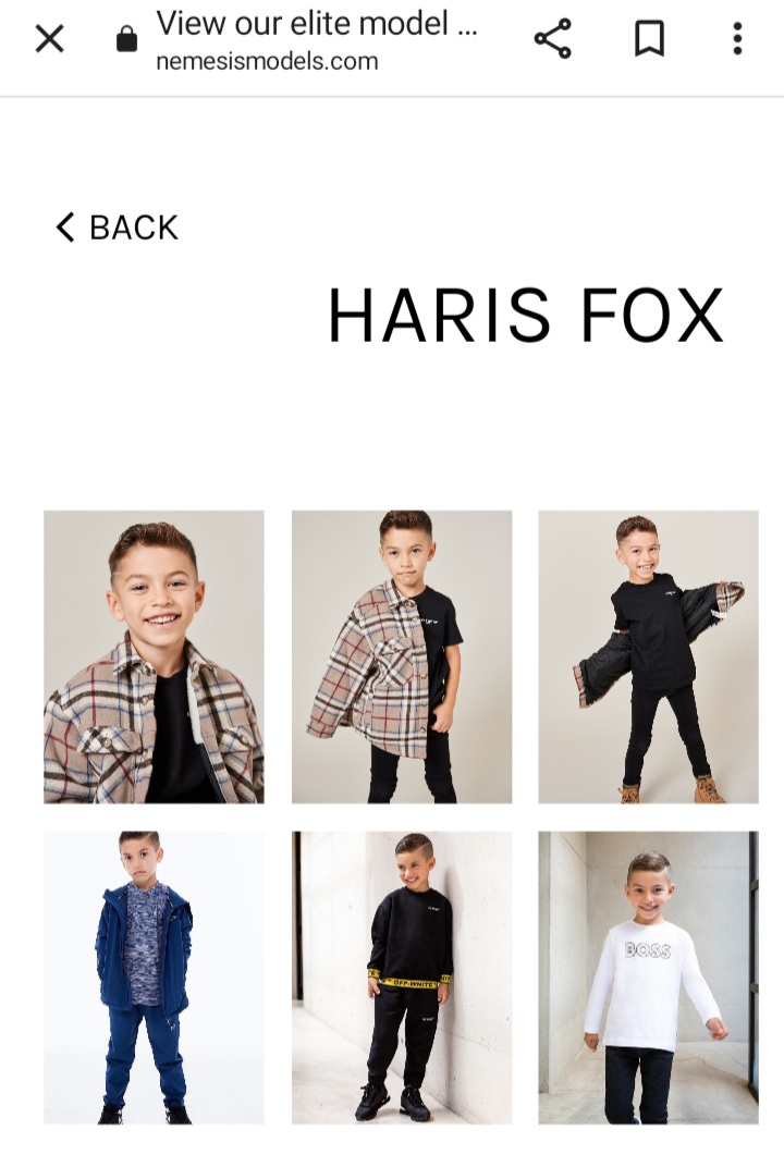 Uk model Haris Fox