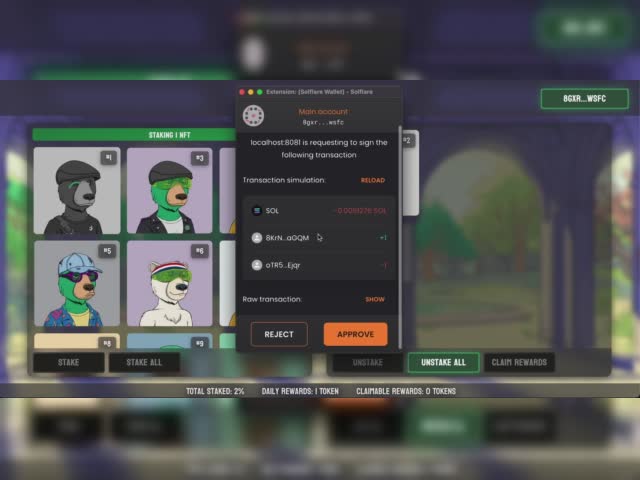 Staking Beispiel für Dunkin DUcks