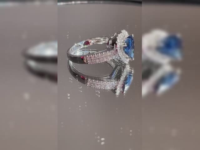 Ring Blue Sapphire Heart Shape