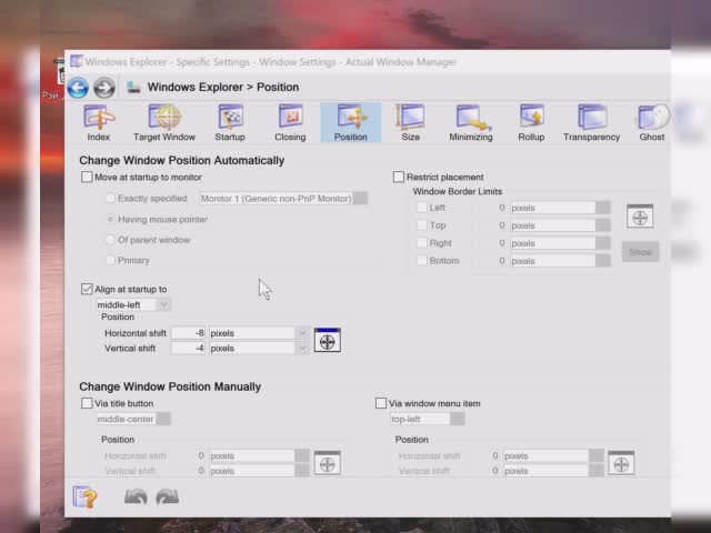 Actual Windows manager