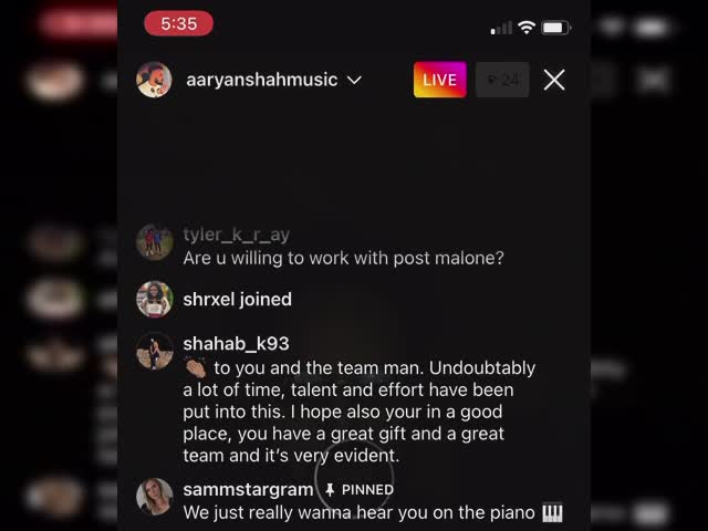 Aaryan Shah Reacts to my comment on IG LIVE lol wooo.